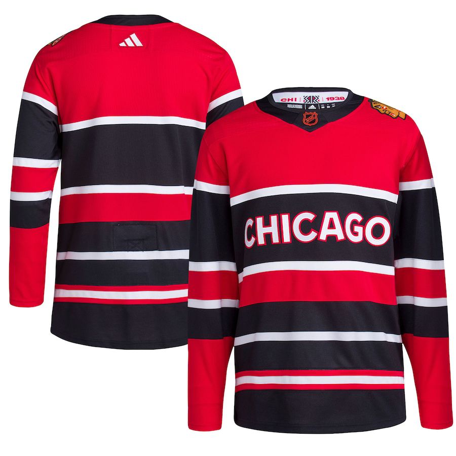 Men Chicago Blackhawks adidas Red Reverse Retro Authentic Blank NHL Jersey->women nhl jersey->Women Jersey